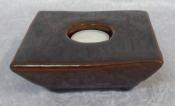 Ceramic Square Brown Tea Light Holder.