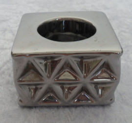 Square Silver Tea Light Holder