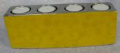 Ceramic Rectangle Yellow & Silver Tea Light Holder.