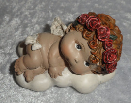 Adorable Poly Resin Sleeping Angel / Cherub Statue