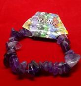 Large Amethyst Gemstone Chip Bracelet