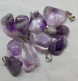 Small Tumbled Amethyst Pendant 