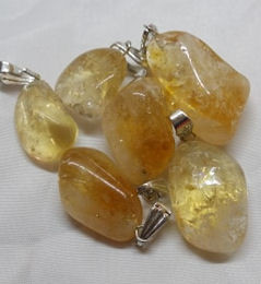 Small Tumbled Citrine Pendant 