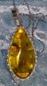 925 Sterling Silver Mexican Amber Pendant