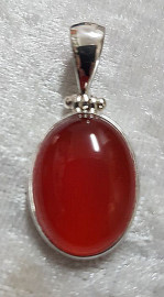 925 Sterling Silver Carnelian Pendant