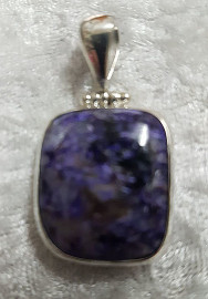 925 Sterling Silver Charoite Pendant