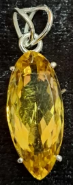 925 Sterling Silver Citrine Pendant 