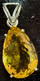 925 Sterling Silver Citrine Pendant 