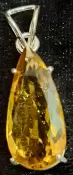 925 Sterling Silver Citrine Pendant 