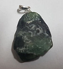 Polished Emerald Slab Pendant with 925 Sterling Silver Bail