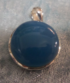 925 Sterling Silver Blue Onyx Pendant