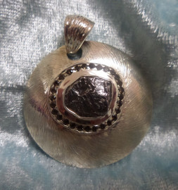 925 Sterling Silver & Meteorite Pendant