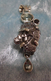 925 Sterling Silver & Meteorite Pendant