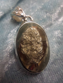 925 Sterling Silver Pyrite Pendant