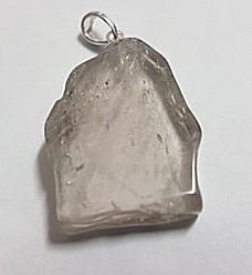 Polished Smoky Quartz Slab Pendant with 925 Sterling Silver Bail