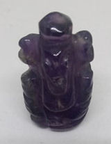 Small Hand Carved Amethyst Ganesh (Elephant God) - 2.5cm (1 inch)