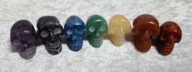 Small Hand Carved Chakra Skull Set