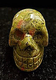 Hand Carved Unakite Jasper Skull