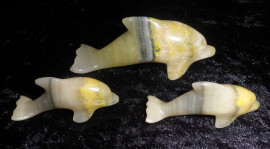 Rare Bumblebee Jasper (Eclipse Jasper) Dolphin Carving