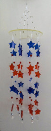 Blue & Red Star with Crystal Drops Mobile - Happiness