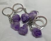 Rough Amethyst Key Ring