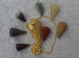 Gold Cage Chakra Triquetra Pendulum