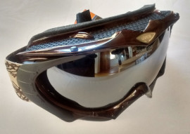 Uvex Tomahawk Pro Ski / Snowboarding Goggles - Deep Brown double lens litemirror silver S3