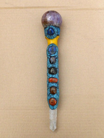 Stunning Tibetan Healing Wand Chakra Power - approx. 32cm - Reiki Healing